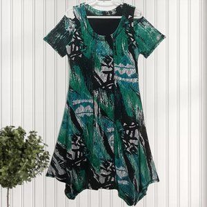 💞 Artex  | Cold Shoulder Asymmetrical Hem Dress